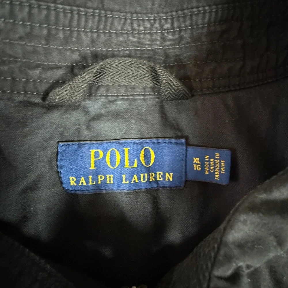 Polo Ralph Lauren Harrington Jacket Mens XL Black Red Pony Zip Up Cotton Coat
